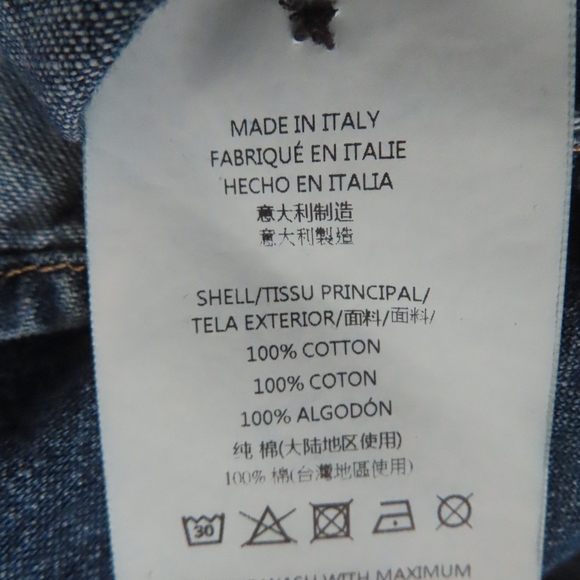 kent curwen david beckham denim blue button up shirt S made in italy - Picture 6 of 7